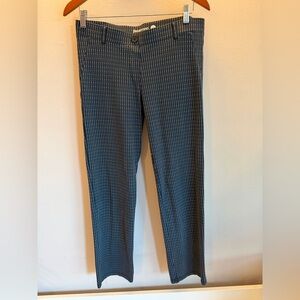Betabrand Navy and Orange Striped Pants